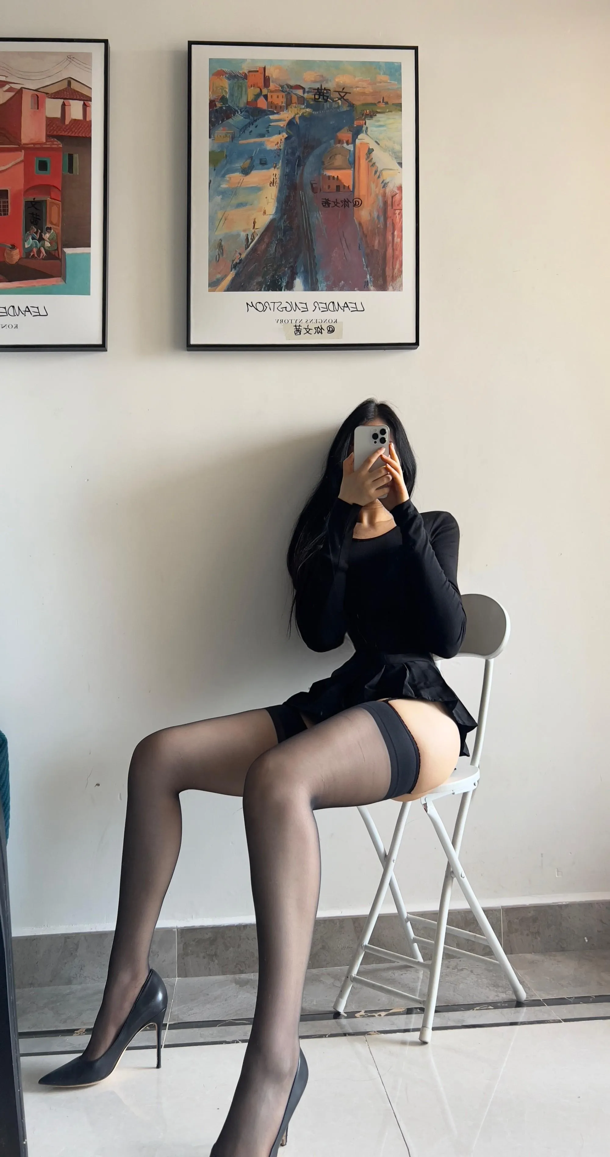 NO.048 Cool文茜-微密圈系列-吊带黑色 [19P]插图9